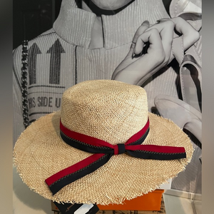 Free People Brooklyn Hat Company Lucky Stripe Straw Boater‎